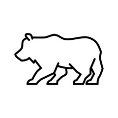 Simple And Clean Bear Outline Icon Vector Illustration