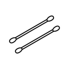 Cotton Bud Outline Icon Vector Illustration