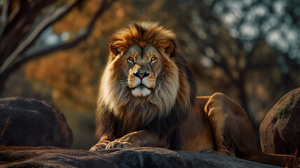 A lion resting on his kingdom