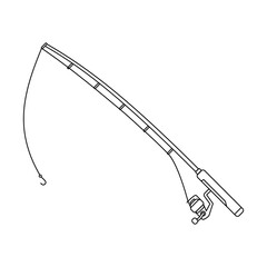Fishing Rod Outline Icon Vector Illustration