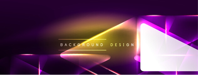 Vibrant Geometric Neon Shiny Line Background. A Bold and Stunning Display of Shapes, Lines, Colors, and Glow, Perfect for Futuristic Modern Designs, Hi-tech Presentations, Technology Web Pages