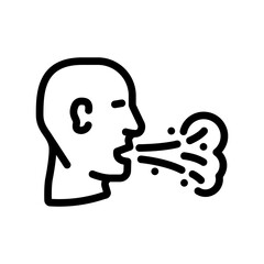 breath smell line icon vector. breath smell sign. isolated contour symbol black illustration
