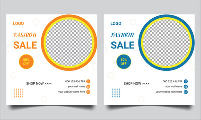 fashion sale social media post design template