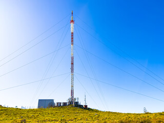 Telecommunications Tower on mountaintop in Cape Town