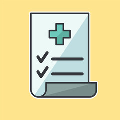 Medical Report line flat vector icon
