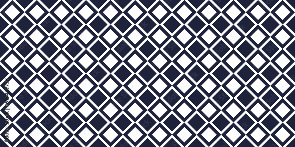 Fototapete Blue and white repeating diamonds. Vector simple pattern, for print and interior. Simple pattern, alternating shapes.