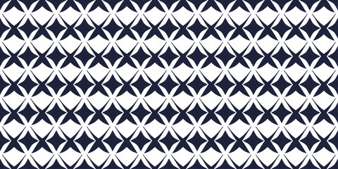 A repeating grid of white shapes. Blue background and white repeating shapes. Vector simple pattern, for print and interior. Simple pattern, alternating shapes.