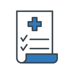 Medical Report line flat vector icon