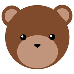 Fototapeta premium Cute Brown Bear Head Icon.