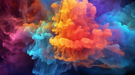 Fototapeta premium Neon clouds, coloured smoke, wallpaper, generative AI