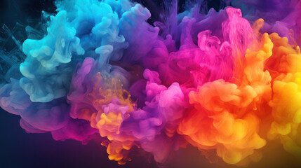 Fototapeta premium Neon clouds, coloured smoke, wallpaper, generative AI