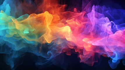 Neon clouds, coloured smoke, wallpaper, generative AI