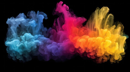 Neon clouds, coloured smoke, wallpaper, generative AI