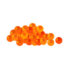 イクラ。フラットなベクターイラスト。
Salmon roe (salmon caviar, red caviar). Flat designed vector illustration.