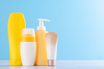 A vibrant collection of toiletry tubes