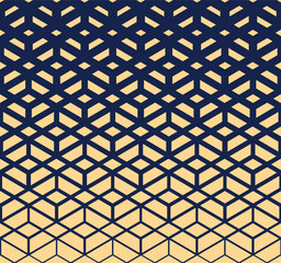 Abstract geometric pattern. Modern vector background. Gold and dark blue ornament. Graphic modern pattern. Simple lattice graphic design