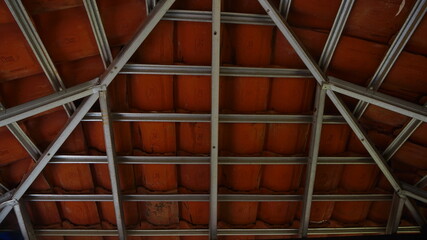 Texture of roof tiles, suitable for house decoration.