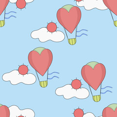 Fototapeta na wymiar balloon seamless background, a series of balloon patterns