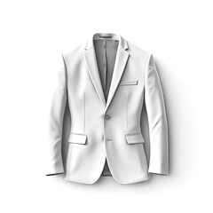Blazer fashion clothes isolated on white background. White mockup clothing. Generative AI