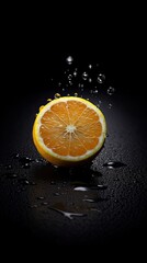 Fototapeta na wymiar Citrus fruits fresh organic fruit on stone surface background. Generative AI