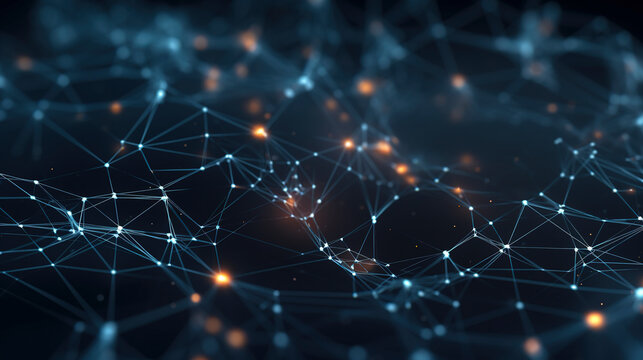 Network connections between nodes and dots