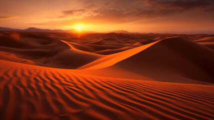 Naklejka na ściany i meble Desert Silhouette Tranquil Serenity Scene