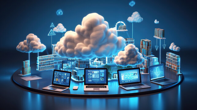 Cloud Technology Computing Devices Connected
