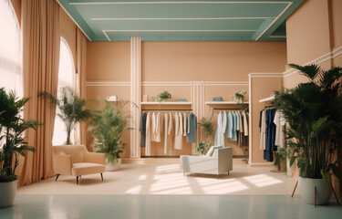 Modern clothing store with Generative AI