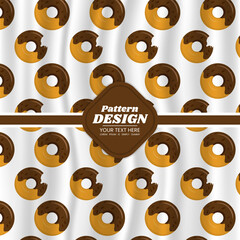 Trendy pattern design made with chocolate doughnut background. Minimal summer concept