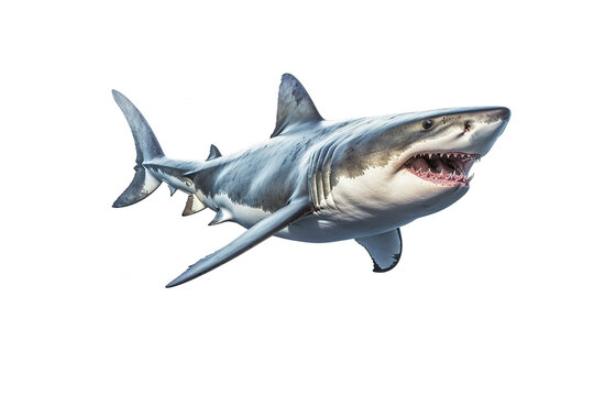 Shark isolated on white background. Created with Generative AI technology