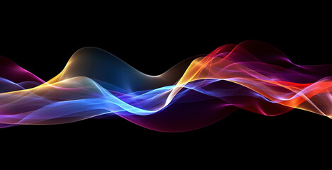 Obraz premium Wave lines trails flowing dynamic in diverse color. Created with Generative AI technology