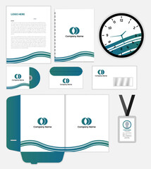 Brand Identity Mock-Up of stationery set  design. Business office stationary template 