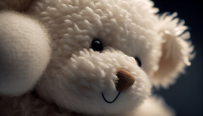 Soft toy dog, Close-up of a fluffy toy texture, Generative AI