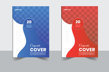 Blue corporate identity cover business vector design