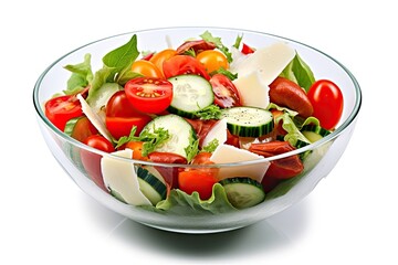 Fresh and Vibrant. Salad for a Healthy Lifestyle on White Background isolated
