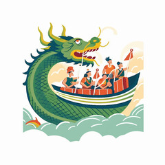 Dragon Boat festival, Vector illustration