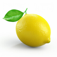 lemon on white background. generative AI