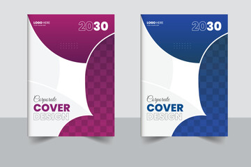 Blue corporate identity cover business vector design