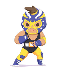 Cute Pro Wrestler cartoon illustration