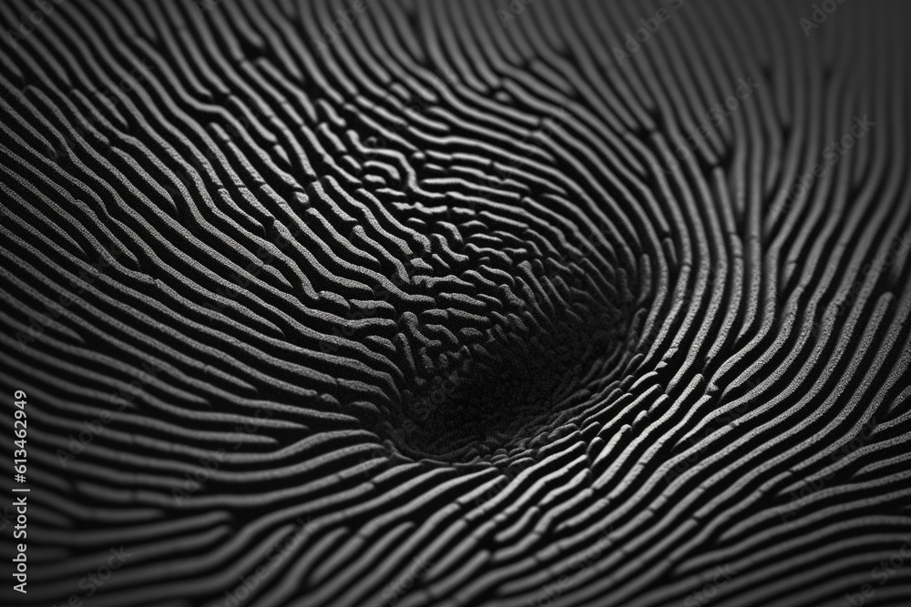 Leinwandbilder A fingerprint composed of overlapping layers, creating a sense of depth and dimensionality in the image.  Generative AI technology.