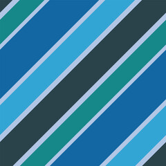 White big blue and green diagonal stripes seamless vector pattern. Blue and green lines on white background.