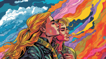 Pride Month Comic LGBTQ Pride Month Drawing Concept