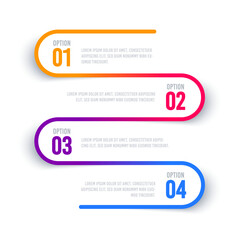 Modern Rounded Infographic With Four Options Or Steps