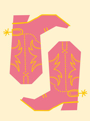 Cowboy boots vector illustration. Vector cowgirl style with cowboy boots for design - 613464758