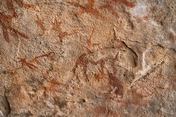 Rock engravings of Tassili n'Ajjer-Desert of Tadrart rouge tassili najer in Djanet City