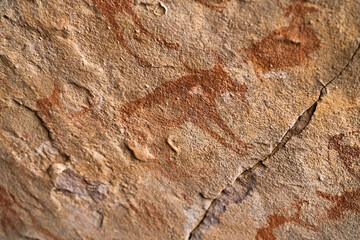 Rock engravings of Tassili n'Ajjer-Desert of Tadrart rouge tassili najer in Djanet City