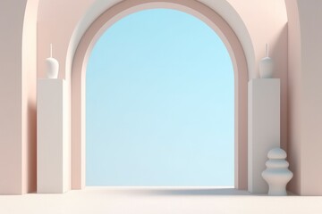 Obraz na płótnie Canvas Arch types background. Generate Ai