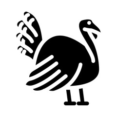 turkey bird autumn season glyph icon vector. turkey bird autumn season sign. isolated symbol illustration