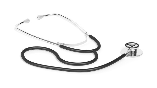 Stethoscope isolated on white background. Medical device. 3d illustration.
