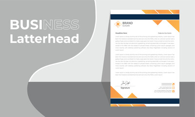 Letterhead Design Template, Creative, Minimal, elegant Corporate Clean Letterhead Design. Modern, professional, business, personal letterhead design. Blue and orange unique best letterhead design.